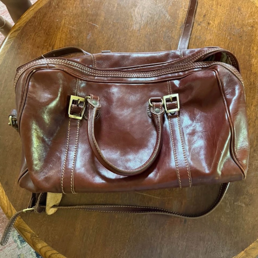 Vintage Floto Italian Leather Satchel / Weekender Bag – Made in Italy